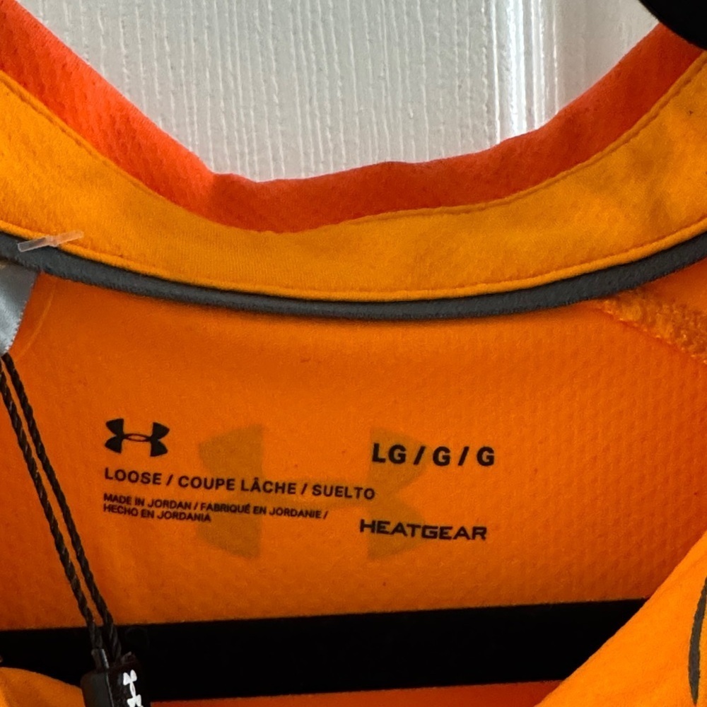 Under Armour Men's Striped Orange Polo - Picture 4 of 8
